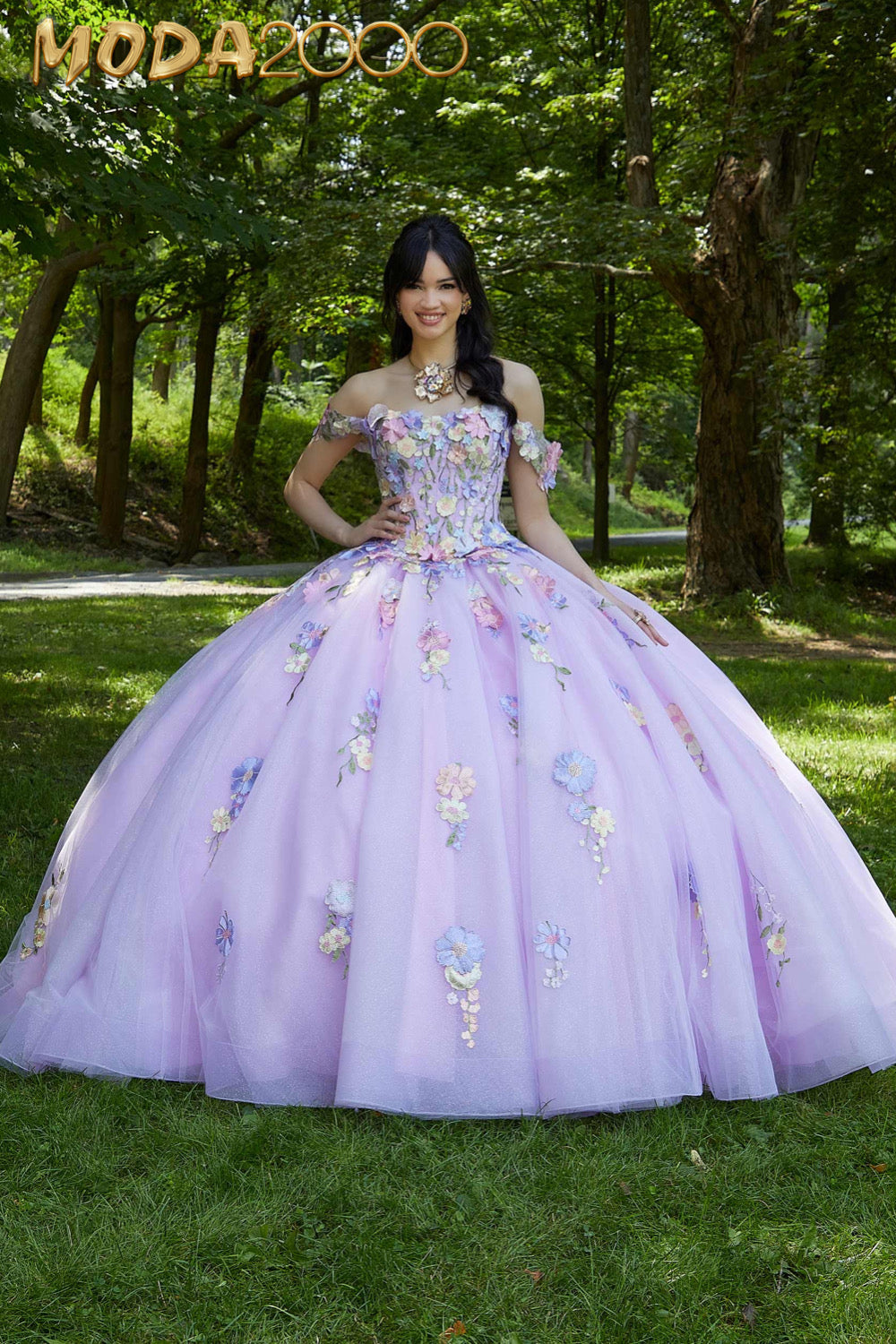 M2K89446 | Multicolor Floral Embroidered Quinceaera Dress Moda 2000 LLC M2K89446 | Multicolor Floral Embroidered Quinceaera Dress Moda 2000 LLC