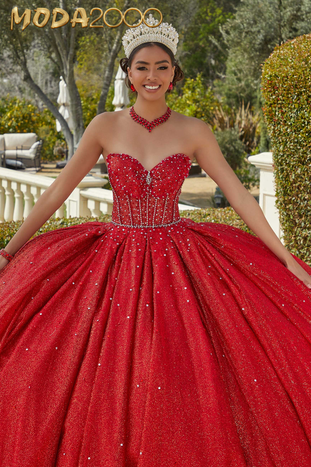 moda 2000 red dresses M2K89450