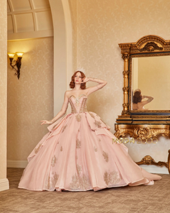 strapless open back dress 5121 DQ (ROSE GOLD) main image 0