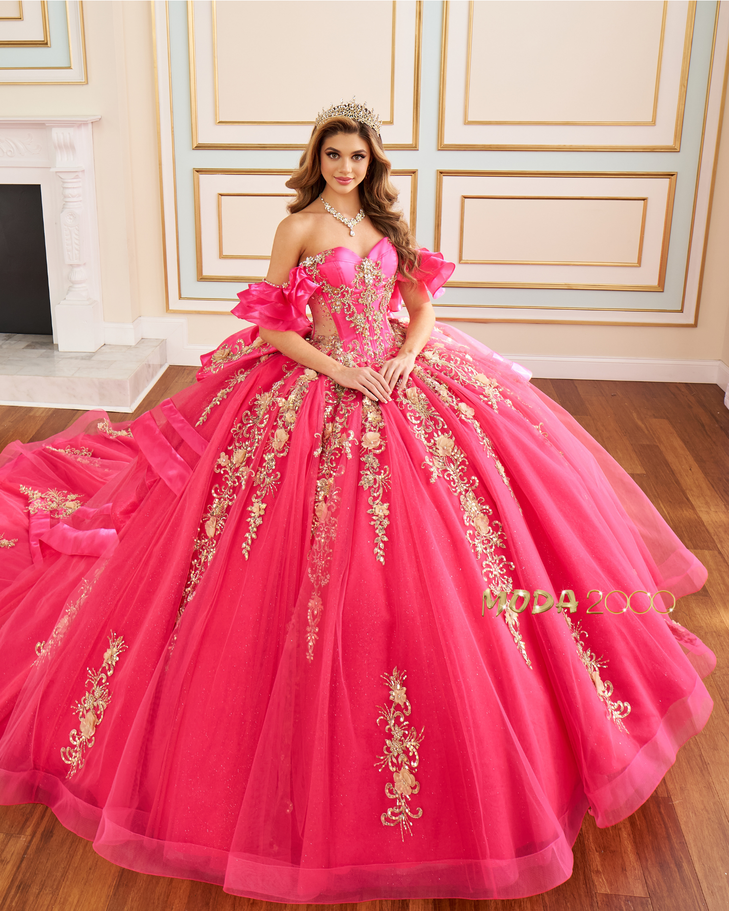 Quinceanera Dresses  Tagged "Emerald and Gold" Moda 2000 LLC