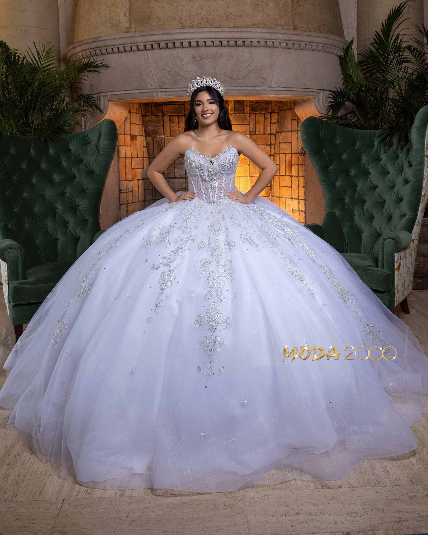 Quinceanera Dresses  Tagged "White and Silver" Moda 2000 LLC