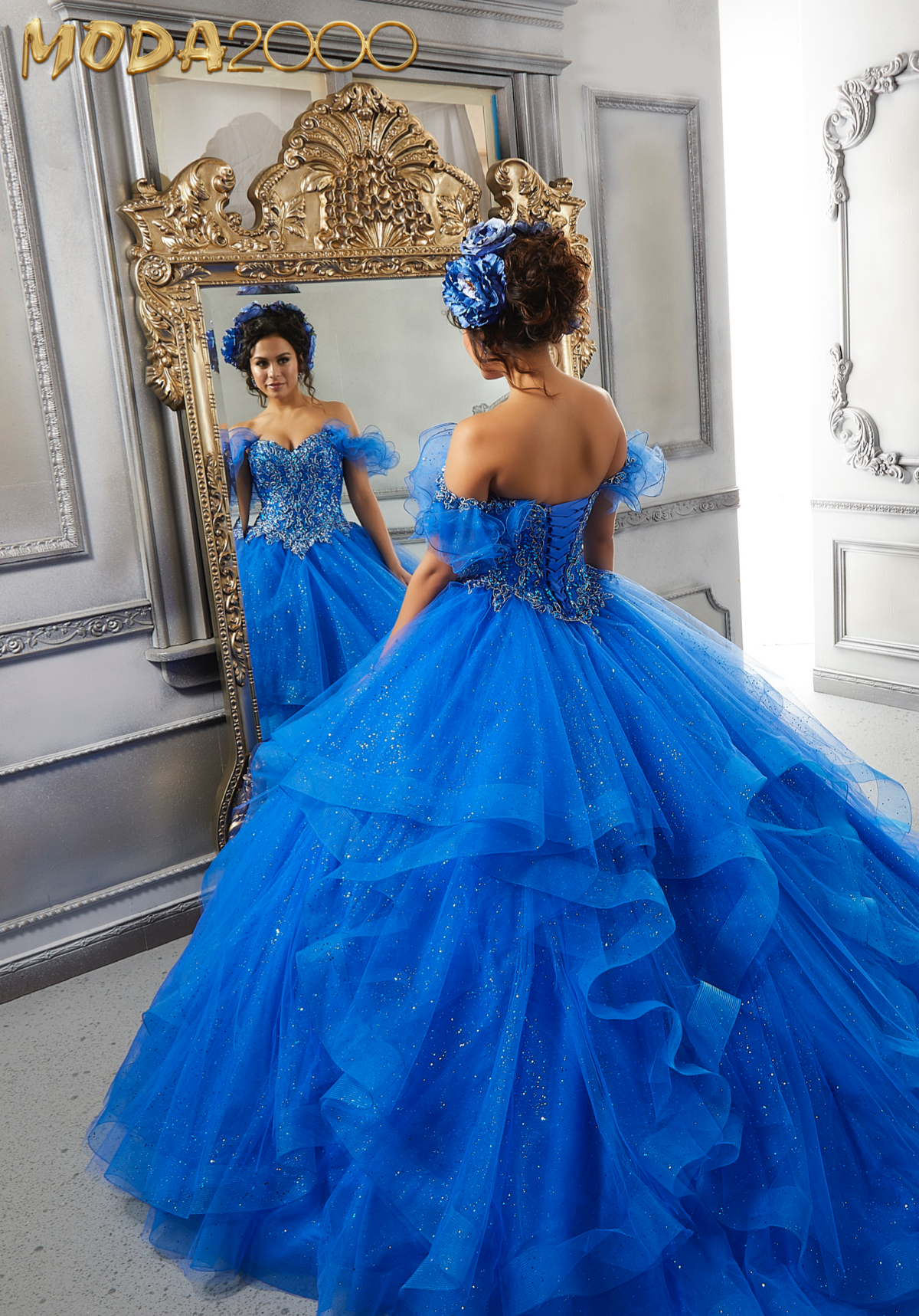 Royal blue quinceanera top dresses for damas