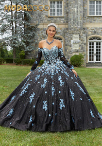 M2K89415 | Contrasting Ombre Embroidered Quinceañera Dress