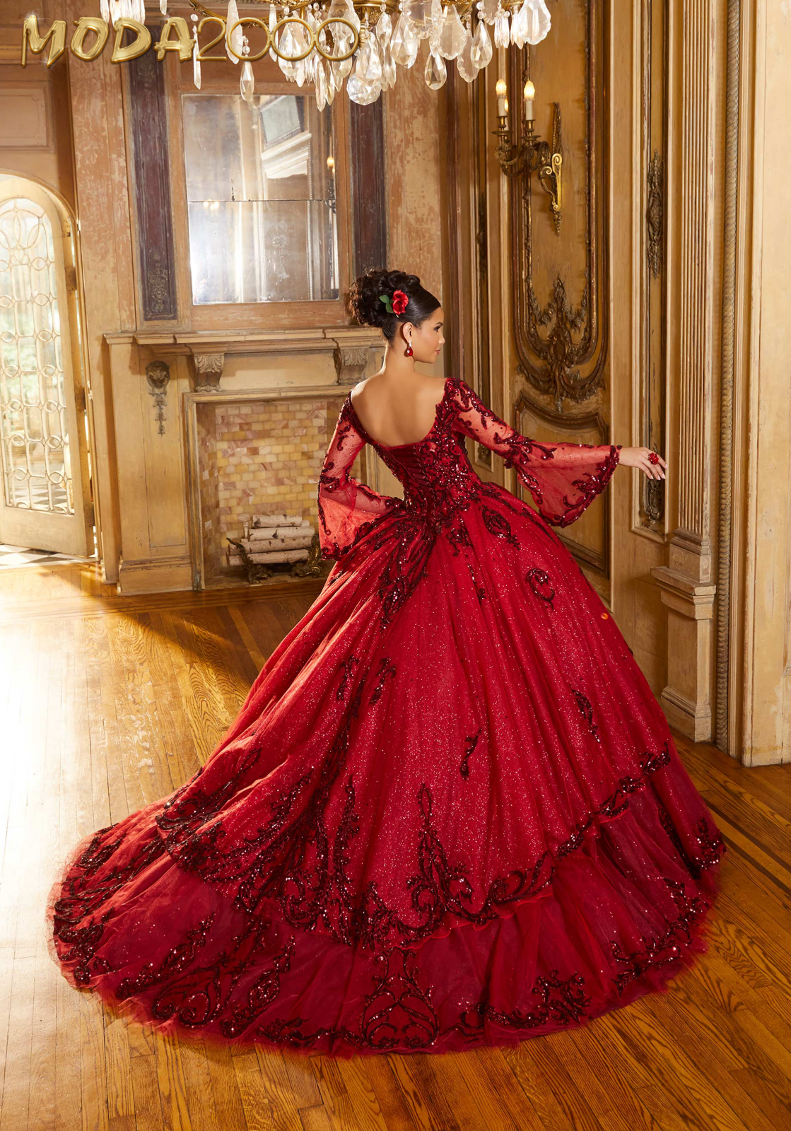 M2K60156 | Sequin Appliquéd Quinceañera Dress