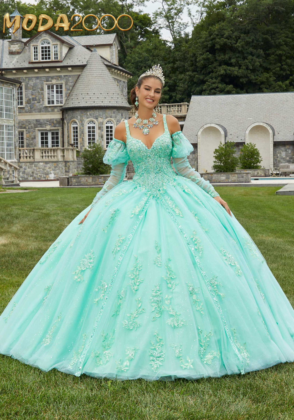 M2K89407 | Lace and Princess Tulle Quinceañera Dress