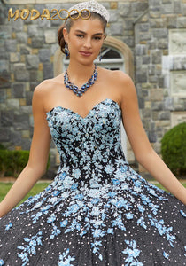 M2K89415 | Contrasting Ombre Embroidered Quinceañera Dress