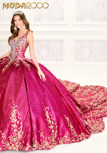 M2K30081 l Metallic Jaquard Quinceañera Dress