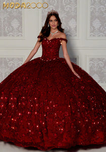 M2K12266 l Princesa Dress With Three-dimensional Floral Pattern