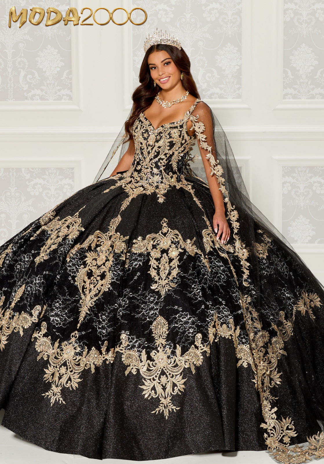 M2K30085 l Metallic Embroidered Lace Quinceanera Dress