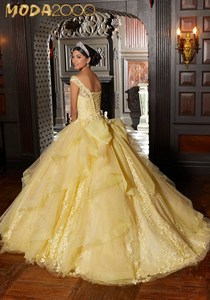 M2K89336 | Flounced Tulle Quinceañera Dress