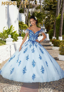 M2K89365 |  Contrasting Beaded and Embroidered Quinceañera Dress