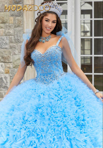M2K89410 | Crystal Beaded Ruffled Quinceañera Dress