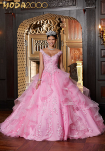 M2K89336 | Flounced Tulle Quinceañera Dress