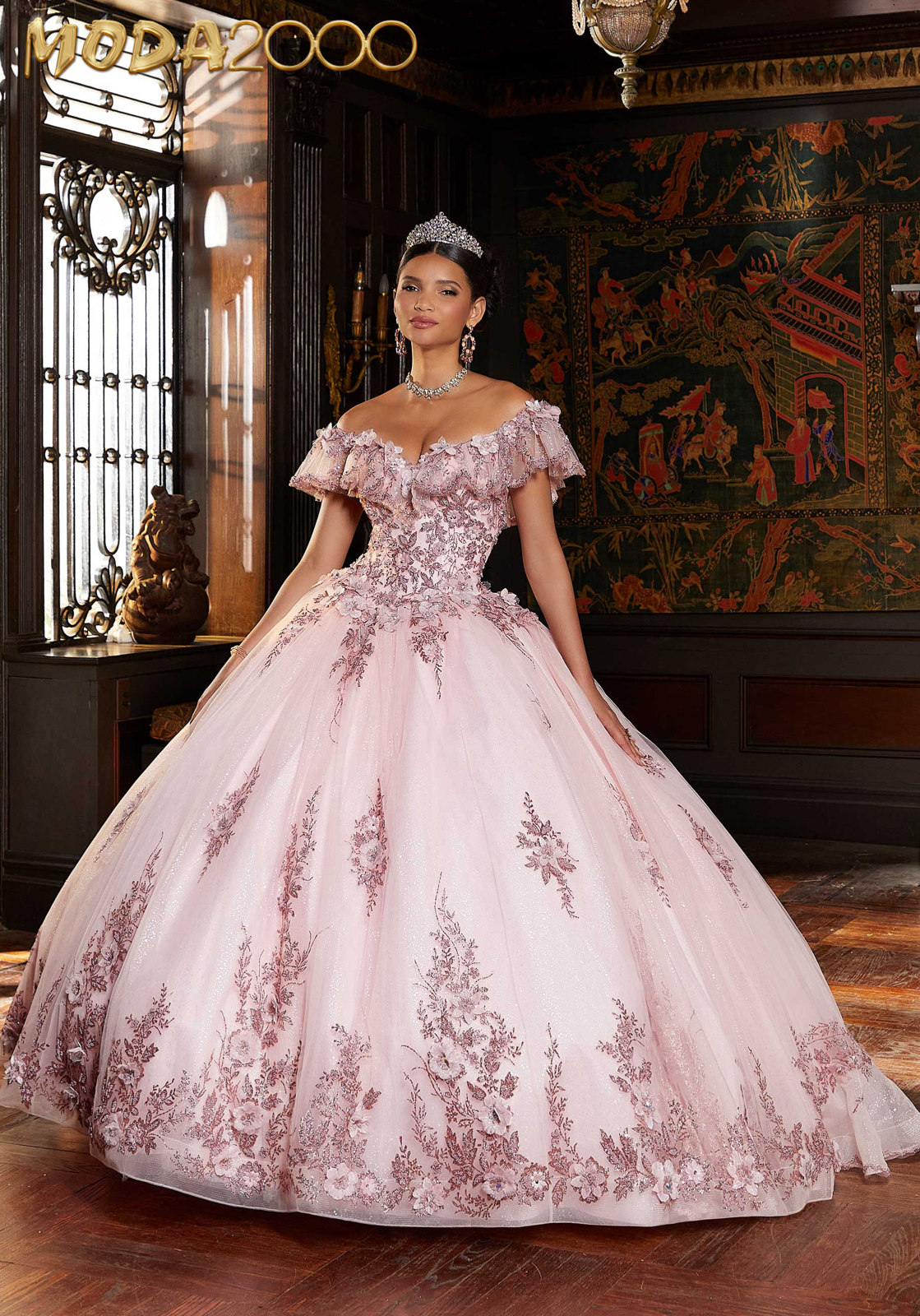 Crystal quinceanera best sale dresses