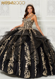 M2K30117 l Ruffled Sparkly Tulle Quinceañera Dress