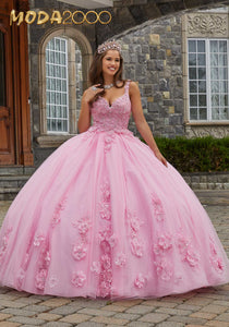 M2K89408 | Two-Piece Quinceañera Dress with Floral Appliqués