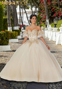 M2K60164 | Rhinestone and Crystal Beaded Embroidered Quinceañera Dress