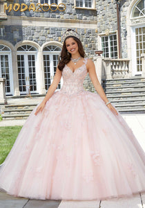 M2K34084 |  Three-Dimensional Butterfly and Embroidered Quinceañera Dress