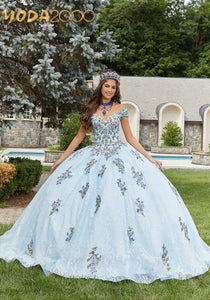 M2K89405 | Contrasting Floral Embroidered Quinceañera Dress