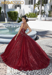 M2K89363 |   Mixed Patterned Glitter and Sparkle Tulle Quinceañera Dress