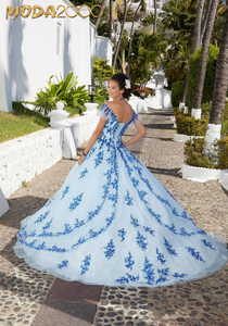 M2K89365 |  Contrasting Beaded and Embroidered Quinceañera Dress