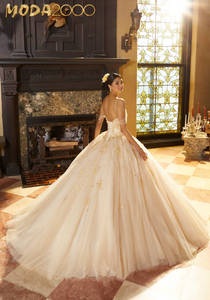 M2K60155 | Floral Lace Quinceañera Dress with Three-Dimensional Appliqués