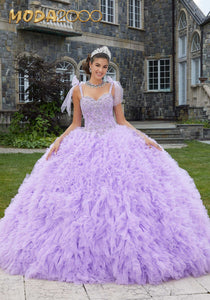 M2K89410 | Crystal Beaded Ruffled Quinceañera Dress