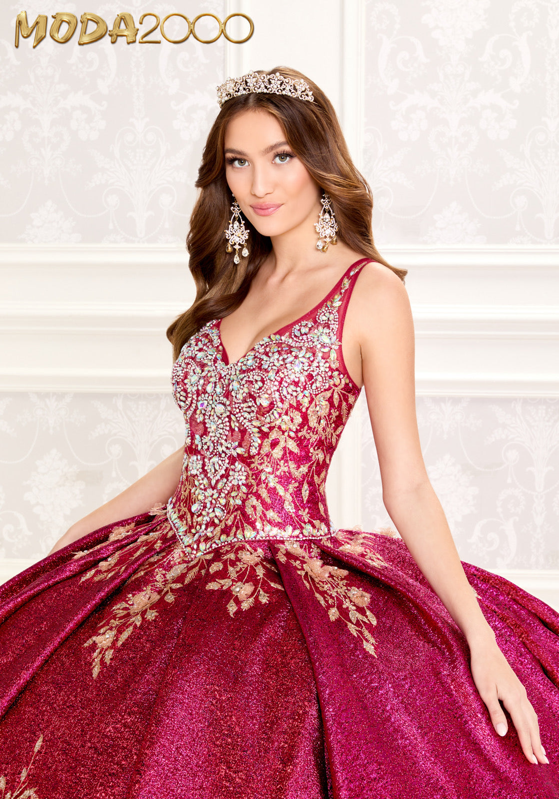 M2K30081 l Metallic Jaquard Quinceañera Dress