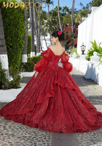 M2K89361 |   Crystal Beaded Metallic Lace Quinceañera Dress