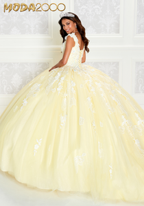 Pastel yellow quinceanera hot sale dress