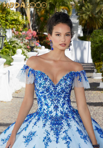 M2K89365 |  Contrasting Beaded and Embroidered Quinceañera Dress