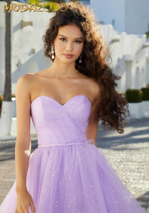 M2K9592 |   Sparkle Tulle Party Dress with Bow Sleeves