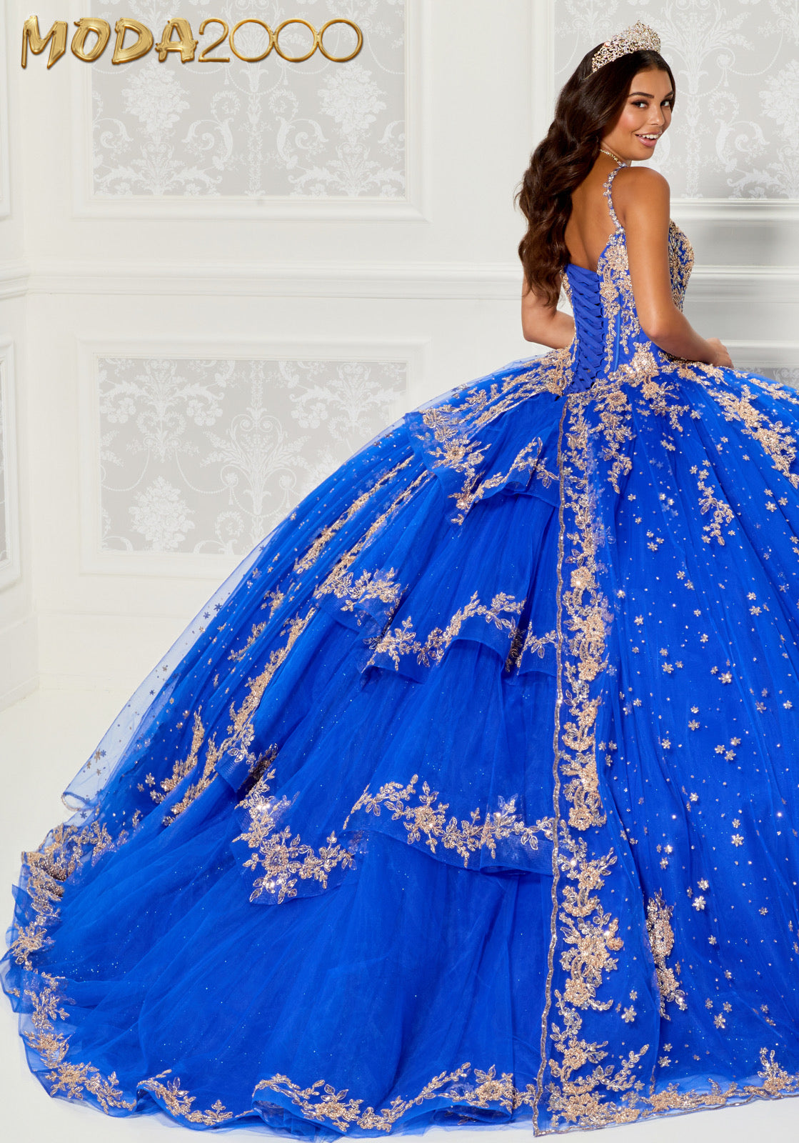 M2K30087 l Glitter Embroidered Quinceañera Dress